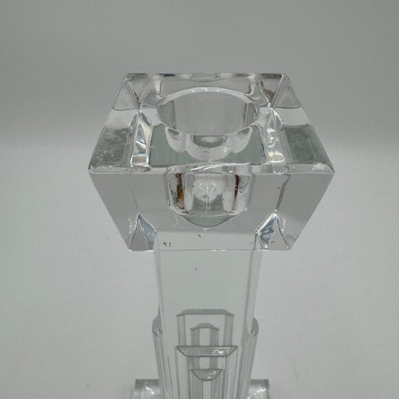 Waterford METROPOLITAN Crystal Tall Single Light Candlestick exquisite art deco - Picture 2 of 12